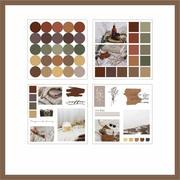 Mohamm Handbook Series Kawaii Cute Sticker Custom Stickers Diary Stationery Flakes Scrapbook 4PCS Decorative Stickers