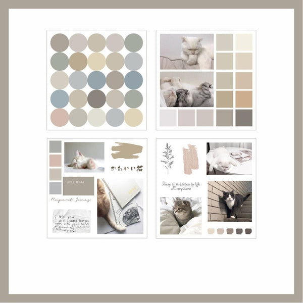 Mohamm Handbook Series Kawaii Cute Sticker Custom Stickers Diary Stationery Flakes Scrapbook 4PCS Decorative Stickers