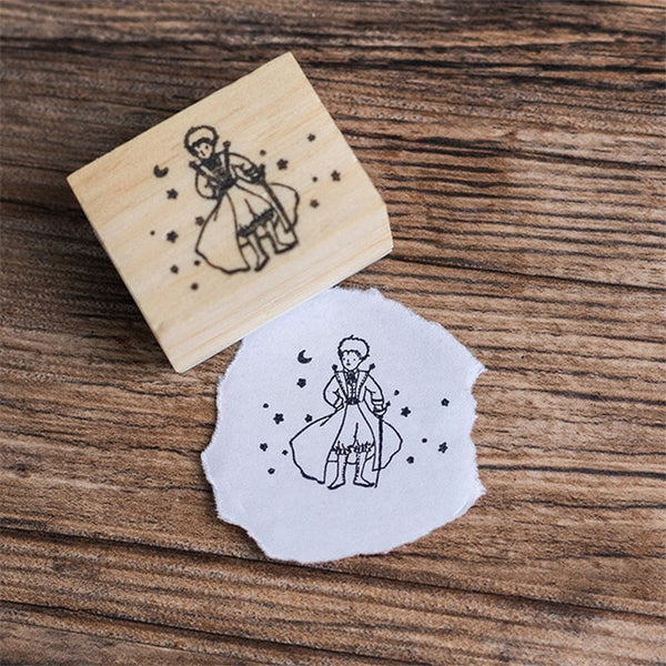 Mr Paper Dreamy Cartoon Little Prince Rose Fox Wooden Rubber Stamps for Scrapbooking Decoration DIY Craft Standard Wooden Stamps
