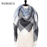 Winter Cashmere Scarf Women Scarf Plaid Blanket 2019 New Designer Female Triangle Pashmina Shawls and Scarves 140*140*210cm - THE PLACE TO BE !!