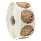 500 Labels per roll Round Natural Kraft Thank You Stickers seal labels Hand Made With Love Stickers Paper Stationery sticker