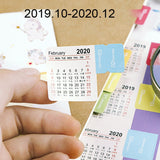 2020 Year Calendar Stickers Index Bookmark Planner Bullet Journal Accessories Decorative Stickers Label Calendar Stationery 2pcs
