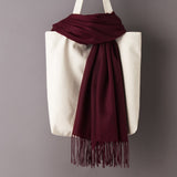 Women Solid Color Cashmere Scarves with Tassel 2019 Autumn New Soft Warm Lady Girls Wraps Thin Long Scarf Female Shawl Men Scarf - THE PLACE TO BE !!