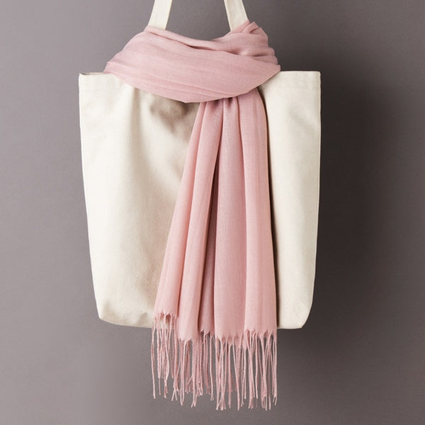 Women Solid Color Cashmere Scarves with Tassel 2019 Autumn New Soft Warm Lady Girls Wraps Thin Long Scarf Female Shawl Men Scarf