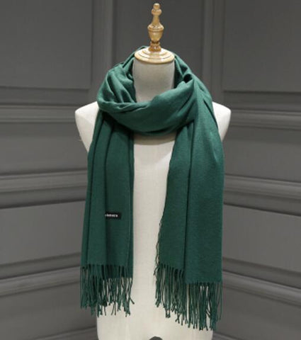 Women solid color cashmere scarves with tassel lady winter autumn long scarf high quality female shawl hot sale men scarf