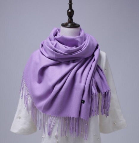 Women solid color cashmere scarves with tassel lady winter autumn long scarf high quality female shawl hot sale men scarf