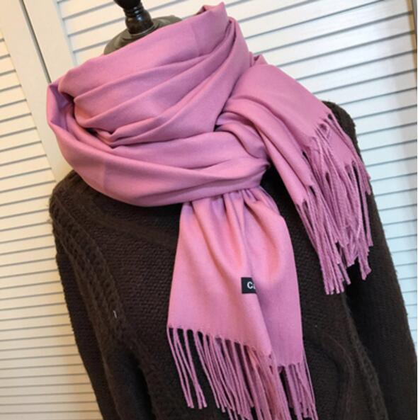 Women solid color cashmere scarves with tassel lady winter autumn long scarf high quality female shawl hot sale men scarf