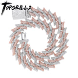 TOPGRILLZ 16mm Miami Big Box Clasp Cuban Chain Heavy Necklace Iced Out Cubic Zircon Bling Hip hop for Men Jewelry - THE PLACE TO BE !!