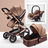 3 in 1 Multifunctional Baby Stroller Folding Carriage High Landscape Gold Red Baby Stroller Newborn Stroller Mother Assistant - THE PLACE TO BE !!