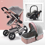 3 in 1 Multifunctional Baby Stroller Folding Carriage High Landscape Gold Red Baby Stroller Newborn Stroller Mother Assistant - THE PLACE TO BE !!