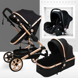 3 in 1 Multifunctional Baby Stroller Folding Carriage High Landscape Gold Red Baby Stroller Newborn Stroller Mother Assistant - THE PLACE TO BE !!