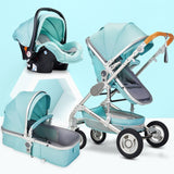 3 in 1 Multifunctional Baby Stroller Folding Carriage High Landscape Gold Red Baby Stroller Newborn Stroller Mother Assistant - THE PLACE TO BE !!