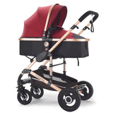 3 in 1 Multifunctional Baby Stroller Folding Carriage High Landscape Gold Red Baby Stroller Newborn Stroller Mother Assistant - THE PLACE TO BE !!