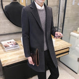 2019 New Winter Woolen Coat Men Leisure Long Sections Woolen Coats Mens Pure Color Casual Fashion Jackets / Casual Men Overcoat - THE PLACE TO BE !!