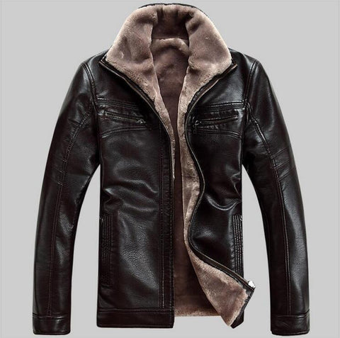 2018 New Men Genuine Leather Coat sheepskin men's short Jacket leather winter jackets mens Free Shipping Plus Size M-5XL