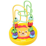 Montessori Wooden Toys Wooden Circles Bead Wire Maze Roller Coaster Educational Wood Puzzles Boys Girls Kid Toy 6+ Months