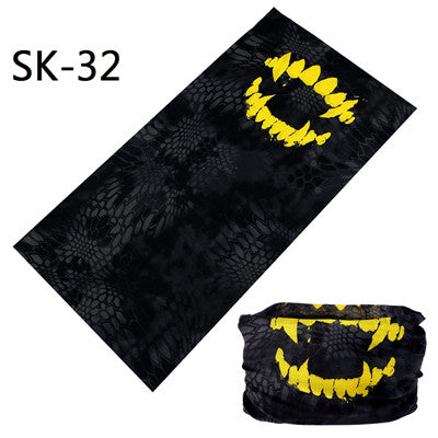 Skull Design Series Scarf Variety Tube Half Face Mask Halloween Headband Bandana Headwear Bicycle Head Scarf Snowboard Headscarf