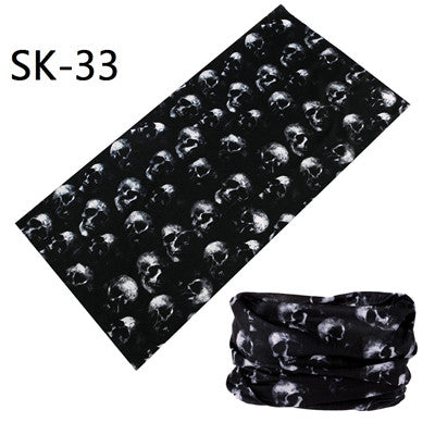 Skull Design Series Scarf Variety Tube Half Face Mask Halloween Headband Bandana Headwear Bicycle Head Scarf Snowboard Headscarf