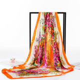 Spring Sunflowers Square Scarves Headscarf For Ladies Van Gogh Brand Oil Painting Silk Scarf Shawl 90*90cm Satin Scarf - THE PLACE TO BE !!