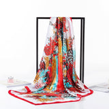 Spring Sunflowers Square Scarves Headscarf For Ladies Van Gogh Brand Oil Painting Silk Scarf Shawl 90*90cm Satin Scarf - THE PLACE TO BE !!