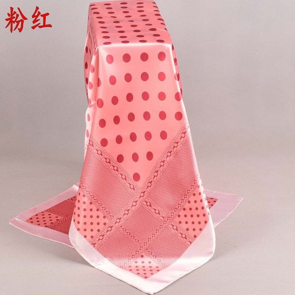 Large Hijab Scarf For Women Flower Print Silk Satin Head Scarfs Female 90*90cm Fashion Kerchief Square Shawl Scarves For Ladies