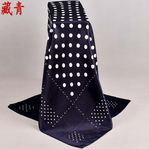 Large Hijab Scarf For Women Flower Print Silk Satin Head Scarfs Female 90*90cm Fashion Kerchief Square Shawl Scarves For Ladies