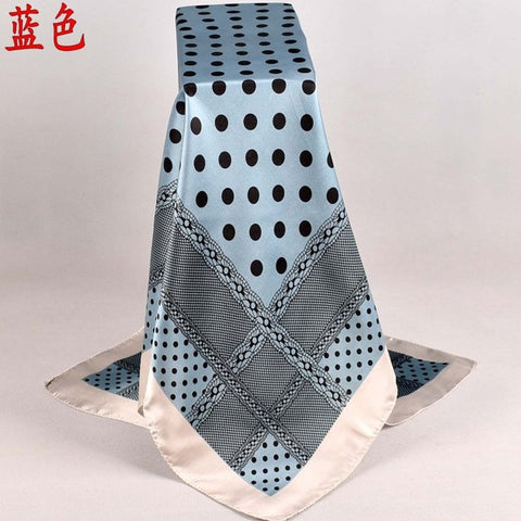 Large Hijab Scarf For Women Flower Print Silk Satin Head Scarfs Female 90*90cm Fashion Kerchief Square Shawl Scarves For Ladies