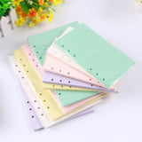 6holes A5 A6 Fashion Colorful  filler papers Loose-Leaf Notebook Accessories Solid Color Planner Inners Filler Papers 40 sheets