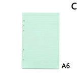 6holes A5 A6 Fashion Colorful  filler papers Loose-Leaf Notebook Accessories Solid Color Planner Inners Filler Papers 40 sheets