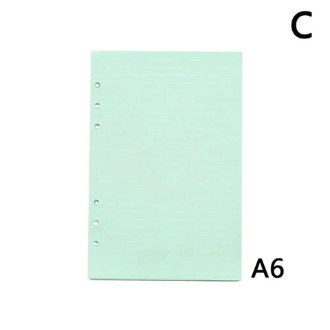 6holes A5 A6 Fashion Colorful  filler papers Loose-Leaf Notebook Accessories Solid Color Planner Inners Filler Papers 40 sheets