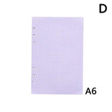 6holes A5 A6 Fashion Colorful  filler papers Loose-Leaf Notebook Accessories Solid Color Planner Inners Filler Papers 40 sheets