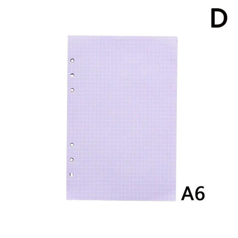 6holes A5 A6 Fashion Colorful  filler papers Loose-Leaf Notebook Accessories Solid Color Planner Inners Filler Papers 40 sheets