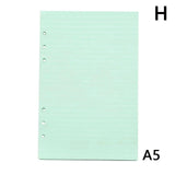 6holes A5 A6 Fashion Colorful  filler papers Loose-Leaf Notebook Accessories Solid Color Planner Inners Filler Papers 40 sheets