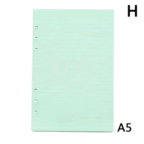 6holes A5 A6 Fashion Colorful  filler papers Loose-Leaf Notebook Accessories Solid Color Planner Inners Filler Papers 40 sheets