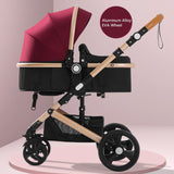 Adjustable Luxury Baby Stroller 3 in 1 Portable High Landscape Reversible Stroller Hot Mom Pink Stroller Travel Pram Pushchair - THE PLACE TO BE !!