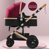 Adjustable Luxury Baby Stroller 3 in 1 Portable High Landscape Reversible Stroller Hot Mom Pink Stroller Travel Pram Pushchair - THE PLACE TO BE !!