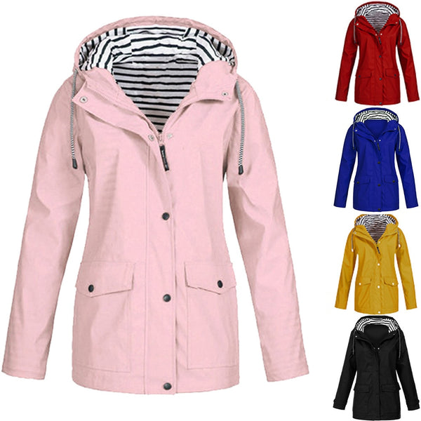 Raincoat Women Plus Size Waterproof Windproof Hooded Camping Tour Rain Coat Non-disposable Capa de chuva Regenhoes Dropship /C