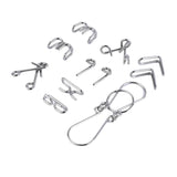 7pcs/Set Metal Wire Puzzles Magic Trick Compact Puzzle Ring Toy IQ Test Toys Funny Mind Game Portable Brain Teaser