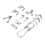 7pcs/Set Metal Wire Puzzles Magic Trick Compact Puzzle Ring Toy IQ Test Toys Funny Mind Game Portable Brain Teaser