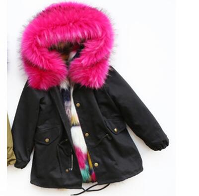 2019 Winter Children Clothing Imitation Fur Girls Coat  Hooded Boysand Girls Jackets Overcoat Warm Faux Fur Coat Outwear Parkas