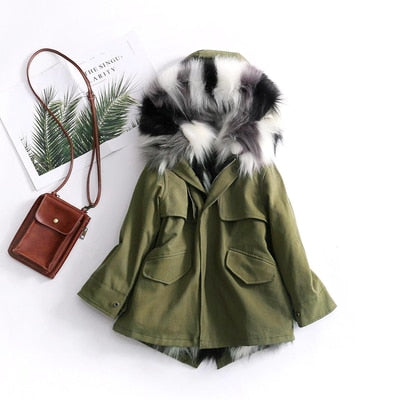 2019 Winter Children Clothing Imitation Fur Girls Coat  Hooded Boysand Girls Jackets Overcoat Warm Faux Fur Coat Outwear Parkas