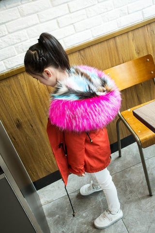 2019 Winter Children Clothing Imitation Fur Girls Coat  Hooded Boysand Girls Jackets Overcoat Warm Faux Fur Coat Outwear Parkas