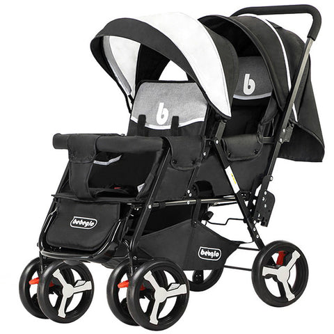Baby Twin Stroller Front and Rear Seat Flat Lie Double Stroller Portable Folding Baby Stroller 2 In 1 Newborn Twins Baby Cart