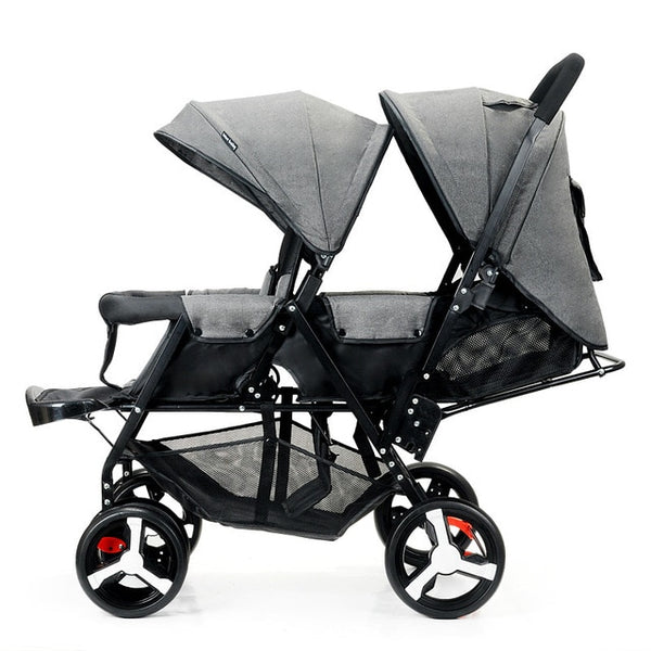 Baby Twin Stroller Front and Rear Seat Flat Lie Double Stroller Portable Folding Baby Stroller 2 In 1 Newborn Twins Baby Cart
