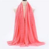 2019 women bubble cotton solid Islam muslim head scarf shawls and wraps pashmina female foulard viscose maxi crinkle cloud hijab - THE PLACE TO BE !!