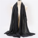 2019 women bubble cotton solid Islam muslim head scarf shawls and wraps pashmina female foulard viscose maxi crinkle cloud hijab - THE PLACE TO BE !!