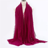 2019 women bubble cotton solid Islam muslim head scarf shawls and wraps pashmina female foulard viscose maxi crinkle cloud hijab - THE PLACE TO BE !!