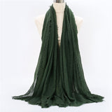 2019 women bubble cotton solid Islam muslim head scarf shawls and wraps pashmina female foulard viscose maxi crinkle cloud hijab - THE PLACE TO BE !!