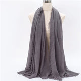 2019 women bubble cotton solid Islam muslim head scarf shawls and wraps pashmina female foulard viscose maxi crinkle cloud hijab - THE PLACE TO BE !!