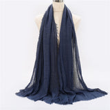 2019 women bubble cotton solid Islam muslim head scarf shawls and wraps pashmina female foulard viscose maxi crinkle cloud hijab - THE PLACE TO BE !!